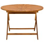 vidaXL Table de jardin pliante Naturel Ø110 x 75 cm