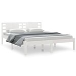 vidaXL Cadre de lit sans matelas blanc 150x200 cm bois massif