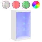 vidaXL Buffet avec lumières LED blanc 60 5x37x100 cm