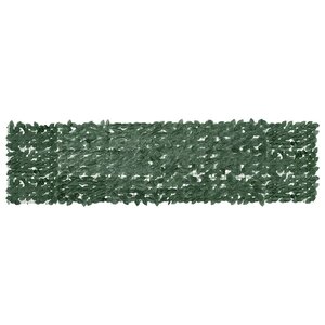 vidaXL Écran de balcon avec feuilles vert foncé 300x75 cm
