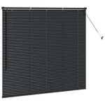 vidaXL Store de Fenêtre avec des rideaux Autre Noir 80 x 130 cm Aluminium