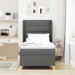 vidaXL Lit à ressorts avec matelas gris foncé 90x190 cm Gris foncé