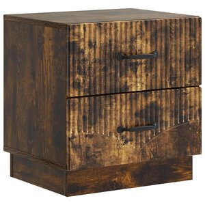 vidaXL Cabinet de chevet avec tiroir Chêne fumé 43 x 34 5 x 44 5 cm