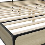 vidaXL Cadre de lit chêne sonoma 180x200 cm bois d'ingénierie et métal
