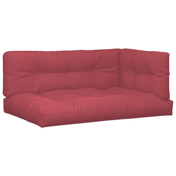 vidaXL Coussins de palette 7 Pièces rouge bordeaux tissu