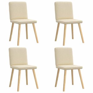 vidaXL Chaises à manger lot de 4 crème tissu