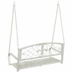 vidaXL Banc Balançoire Acier 110 5 x 59 x 55 cm Blanc antique