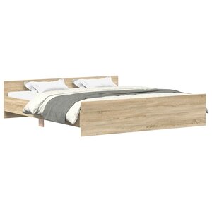 vidaXL Cadre de lit sans matelas chêne sonoma 200x200 cm