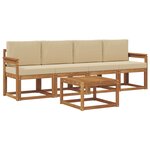vidaXL Ensemble de canapés d'extérieur 5 pc Naturel et Beige