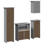 vidaXL Meubles de salle de bain 4 Pièces BODO gris bois de pin massif