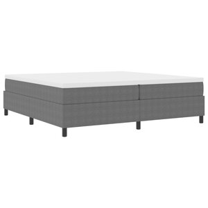 vidaXL Lit Box Spring avec Matelas Gris Clair  200 x 200 cm  Tissu Côtelé