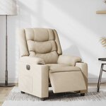 vidaXL Fauteuil inclinable électrique Crème Tissu
