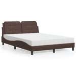 vidaXL Lit avec matelas marron 140x190 cm similicuir