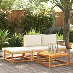 vidaXL Ensemble de canapés de jardin 4 pièces avec coussins en bois d'acacia et rotin