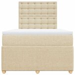 vidaXL Sommier à lattes de lit avec matelas crème 120x190 cm tissu
