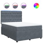 vidaXL Sommier à lattes de lit et matelas Gris foncé 140x190cm Velours