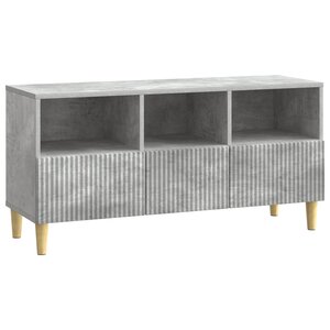 vidaXL Meuble TV Gris béton 102 x 34 5 x 50 cm Bois d'ingénierie
