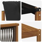 vidaXL Ensemble de canapés d'extérieur 5 pc Naturel et noir