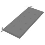 vidaXL Banc Batavia avec coussin gris 120 cm Bois de teck massif