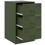 vidaXL Table de chevet vert olive 34 5x39x62 cm acier