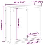 vidaXL Armoire murale de salle de bain miroir chêne marron 60x21x60 cm