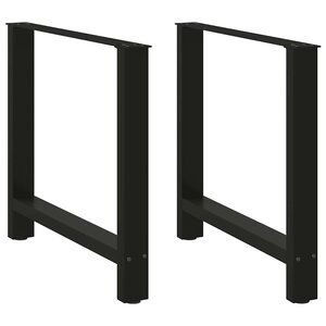 vidaXL Pieds de table à manger Noir 2 pièces 70 x (72-73) cm Acier
