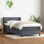 vidaXL Sommier à lattes de lit et matelas gris foncé 90x220 cm velours