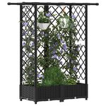vidaXL Lit Élevé avec Treillis et Toit Noir 124 x 40 x 121 cm PP