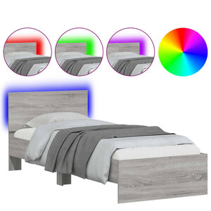vidaXL Cadre de lit sans matelas avec lumières LED 75x190 cm