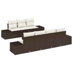 vidaXL Ensemble de canapé de jardin 8 Pièces Marron Poly rotin