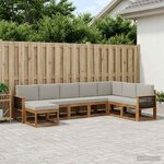 vidaXL Ensemble de canapés d'extérieur 8 pc Naturel et gris clair