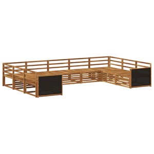 vidaXL Ensemble de canapés d'extérieur 9 pc Naturel