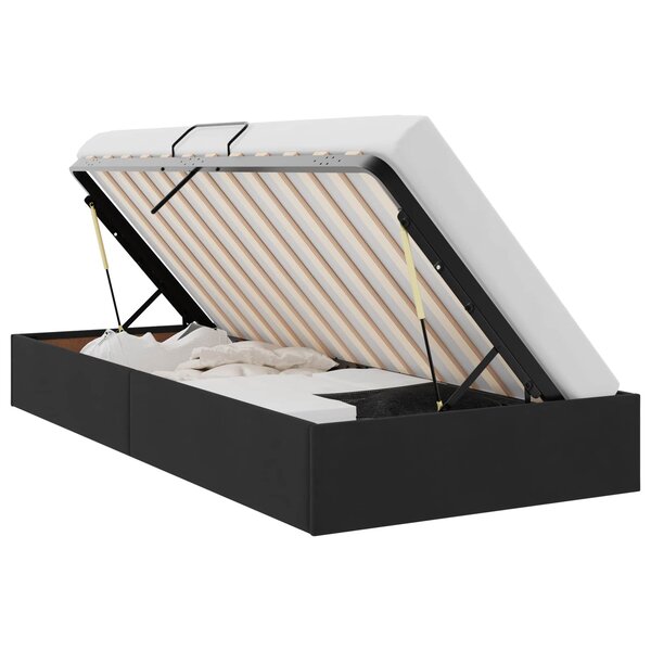 vidaXL Cadre de lit ottoman avec stockage Noir 100 x 200 cm Velours