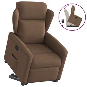 vidaXL Fauteuil inclinable Marron Tissu