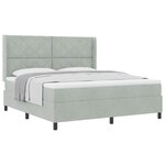 vidaXL Lit à ressorts avec matelas Gris clair 180 x 200 cm Velours