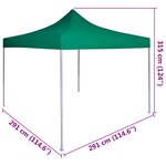 vidaXL Tente de fête 291 x 291 x 315 cm Vert Tissu Oxford