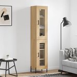 vidaXL Buffet haut Chêne sonoma 34 5x34x180 cm Bois d'ingénierie