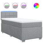 vidaXL Sommier à lattes de lit et matelas Gris clair 90x190 cm Tissu