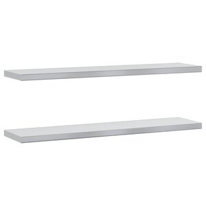 vidaXL Étagères murales 2 Pièces 100x23 5x3 cm argenté acier inoxydable
