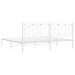 vidaXL Cadre de lit métal sans matelas et tête de lit blanc 193x203 cm