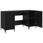 vidaXL Bureau avec porte Chêne noir 140 x 50 x 75 cm Bois d'ingénierie
