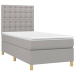 vidaXL Sommier à lattes de lit et matelas et LED Gris clair 90x190 cm