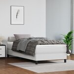 vidaXL Sommier à lattes de lit avec matelas Blanc 90x200 cm Similicuir