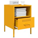 vidaXL Table de chevet jaune moutarde 36x39x50 5 cm acier