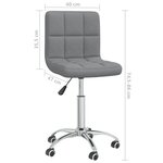 Chaise fauteuil siège pivotante de bureau informatique étude clair tissu gris 02_0024109