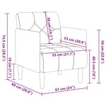vidaXL Fauteuil avec accoudoirs marron 55 cm velours