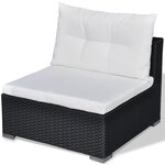 vidaXL Salon de jardin 6 Pièces avec coussins Résine tressée Noir
