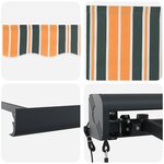 vidaXL Auvent Rétractable Vert et jaune 350 x 250 cm Tissu  Métal