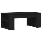 vidaXL Table basse noir 102x55x42 cm bois d'ingénierie