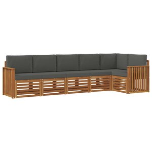 vidaXL Ensemble de canapés d'extérieur 6 pc Naturel et Anthracite